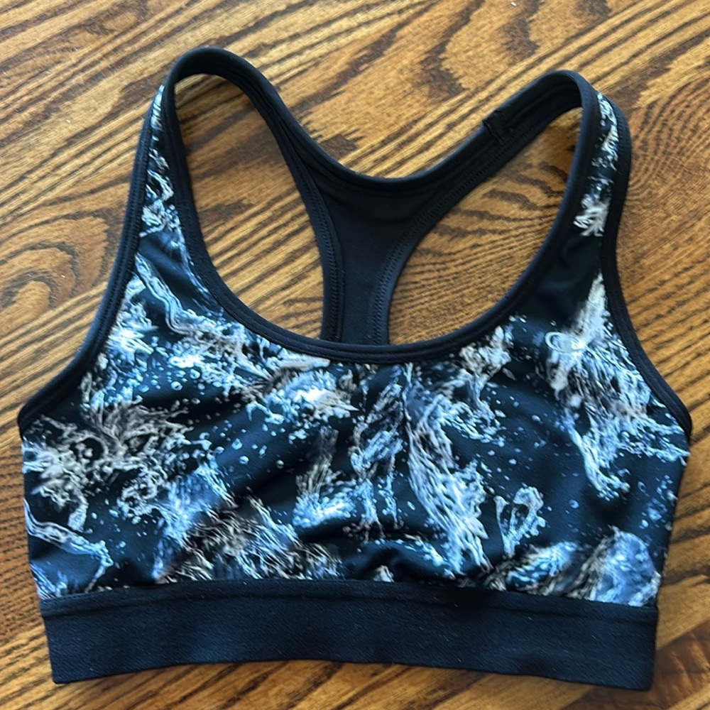 Champion sports bra black and white size small